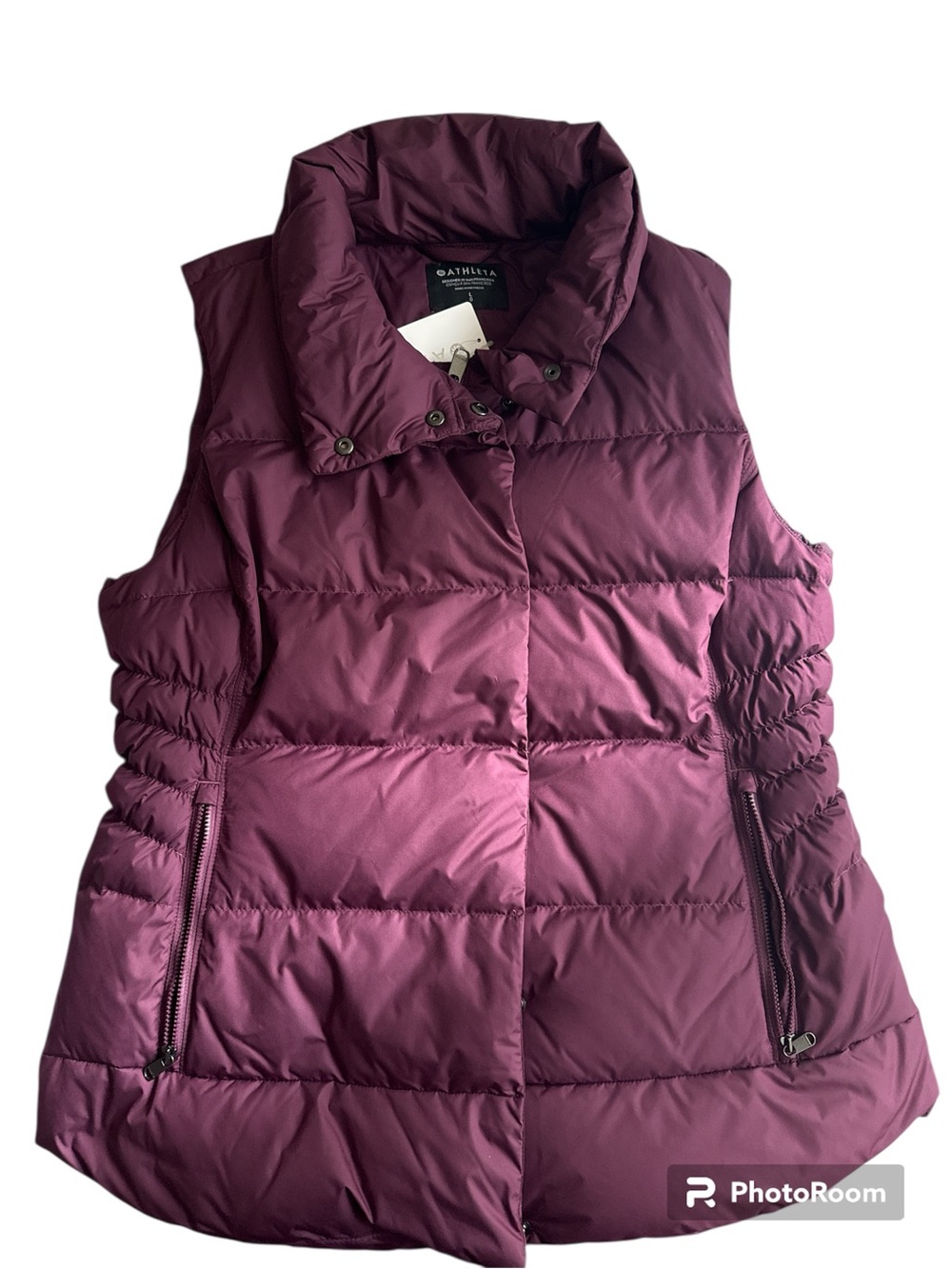 Athleta Deep Plum Quilted Puffer Vest- size Large